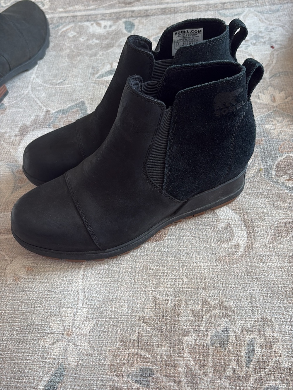 Sorel Black Suede Evie Ankle Boots